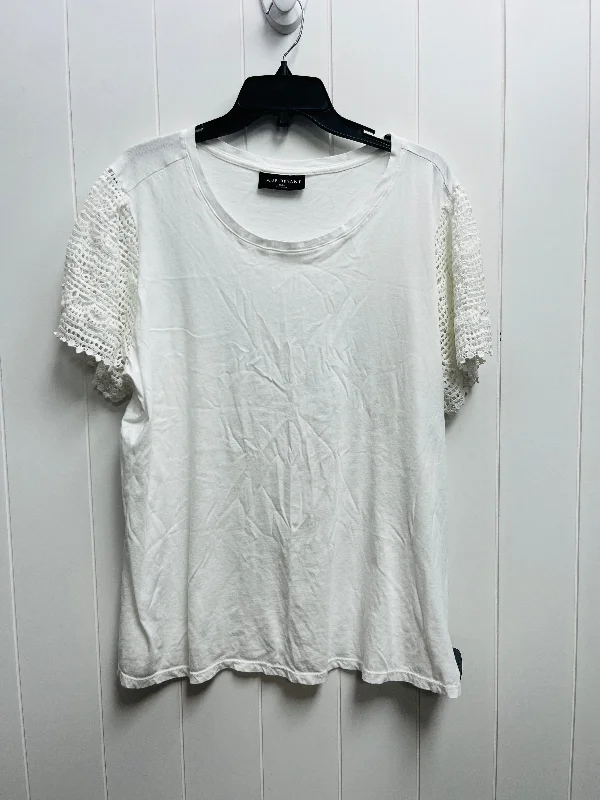 Top Short Sleeve By Lane Bryant In White, Size: 18