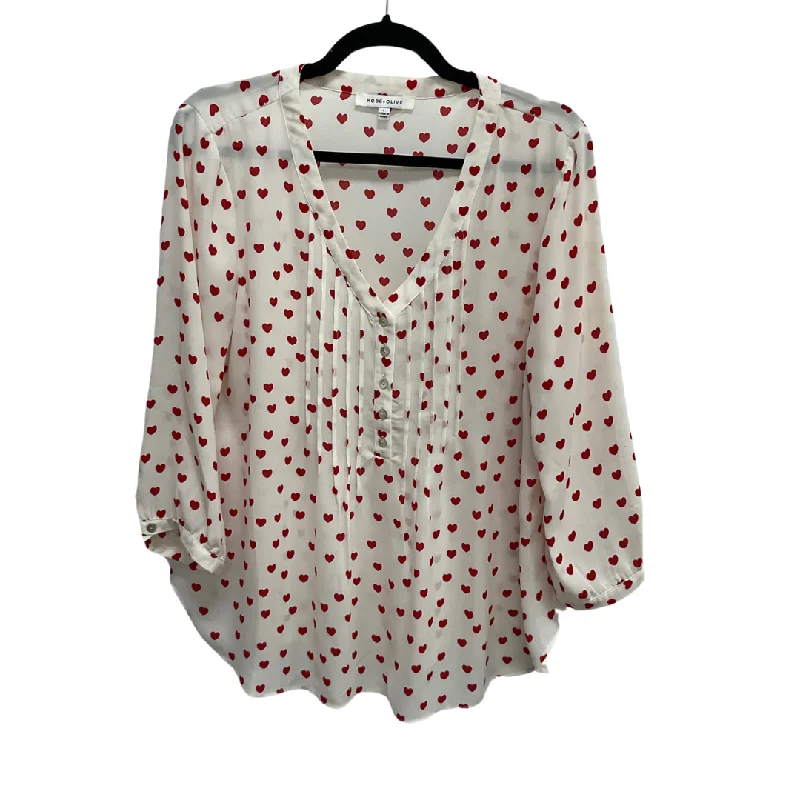 Top Long Sleeve By Rose And Olive In Ivory, Size: L