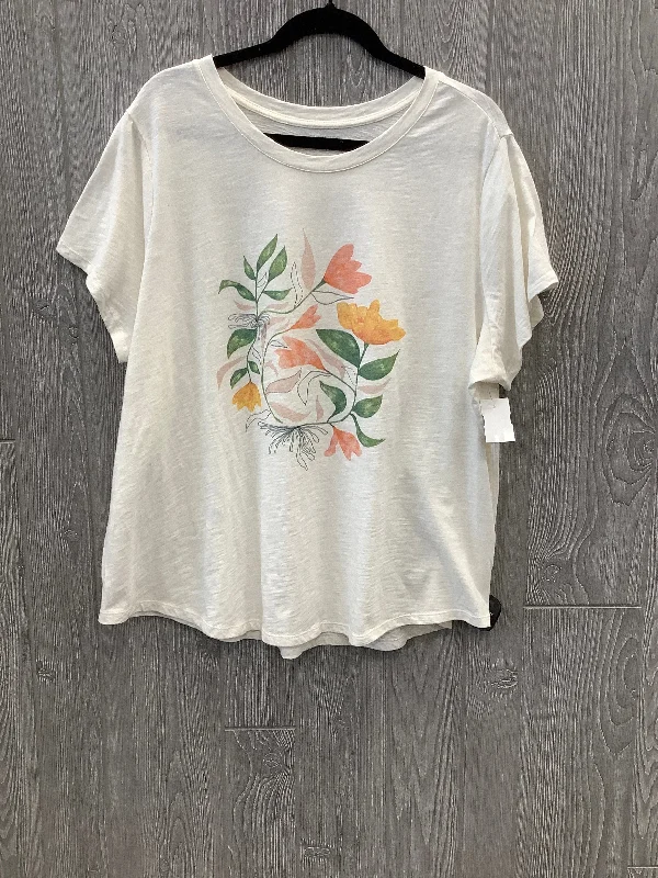 Top Short Sleeve By Old Navy In White, Size: Xxl