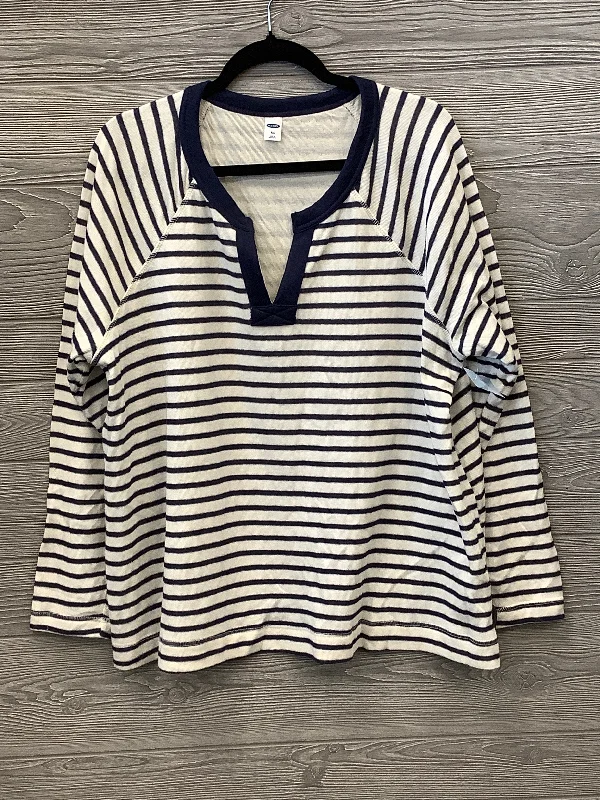 Top Long Sleeve By Old Navy In Striped Pattern, Size: Xxl