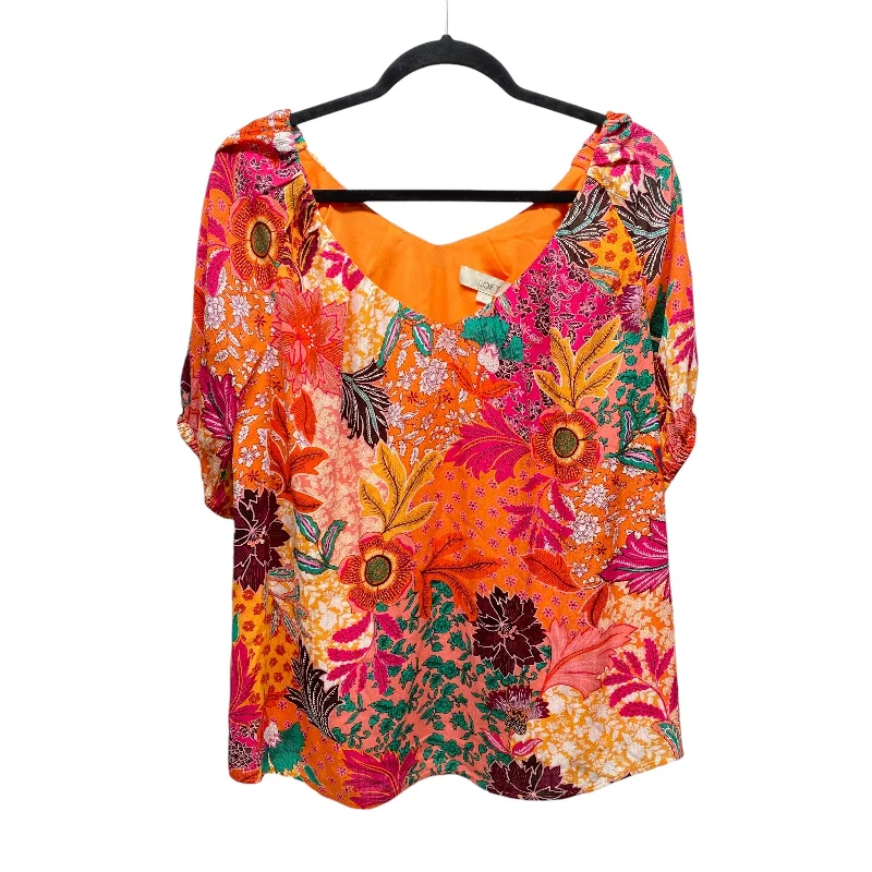 Top Short Sleeve By Loft In Floral Print, Size: S