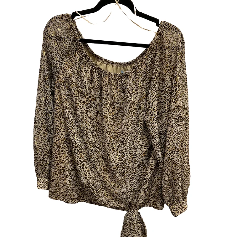 Top Long Sleeve By Cece In Animal Print, Size: Xl