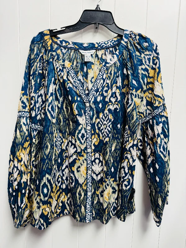 Top Long Sleeve By Tommy Bahama In Blue & Green, Size: Xl