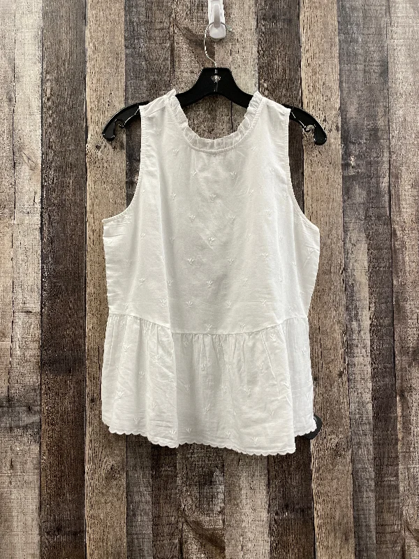 Top Sleeveless By Loft In White, Size: S