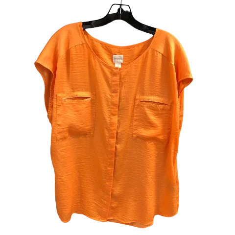 Top Sleeveless By Chicos In Orange, Size: Xl