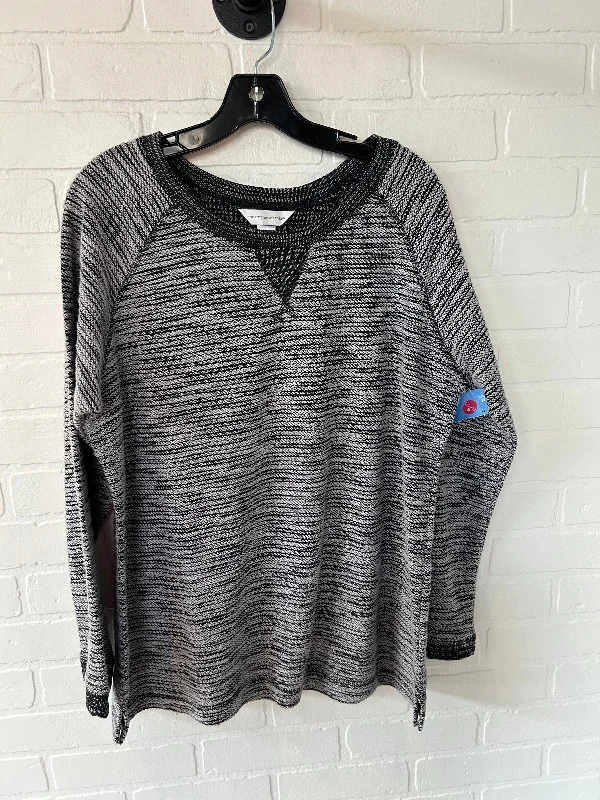 Top Long Sleeve By Christopher And Banks In Black & Grey, Size: Xl