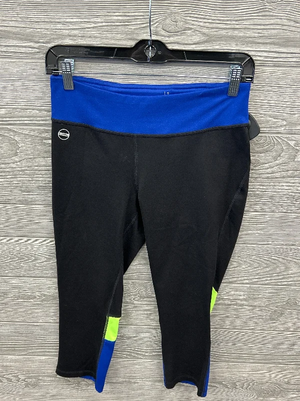 Athletic Capris By Lauren By Ralph Lauren In Black & Blue, Size: S