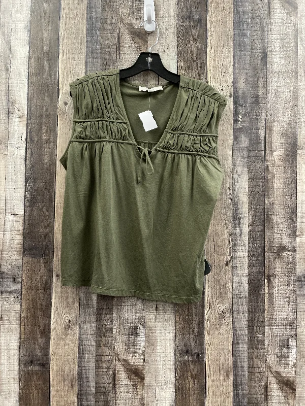 Top Sleeveless By Loft In Green, Size: S