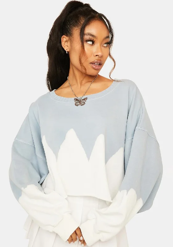 Sky Peaks And Valleys Cropped Sweater