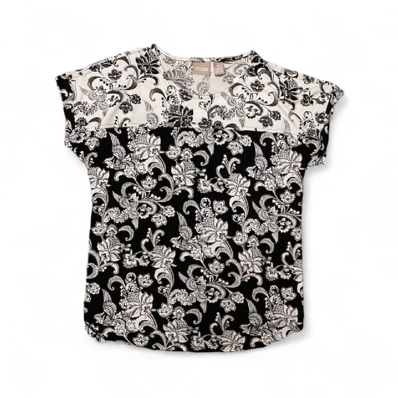 Top Short Sleeve By Chicos In Floral Print, Size: Xs