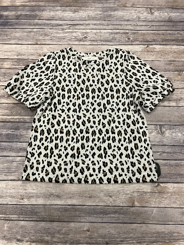 Top Short Sleeve By Loft In Animal Print, Size: Petite   Xs