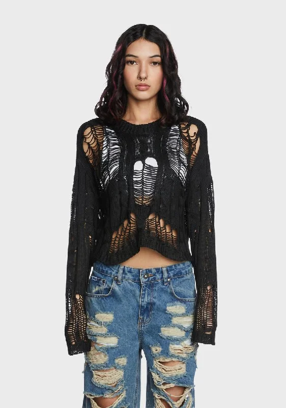 Hittin' Snooze Distressed Sweater