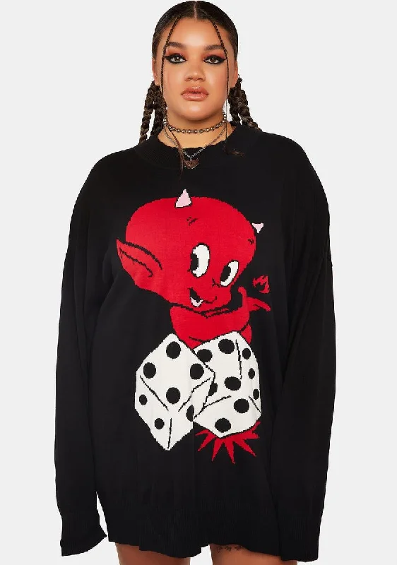 Plus Unlucky Gamble Oversized Sweater