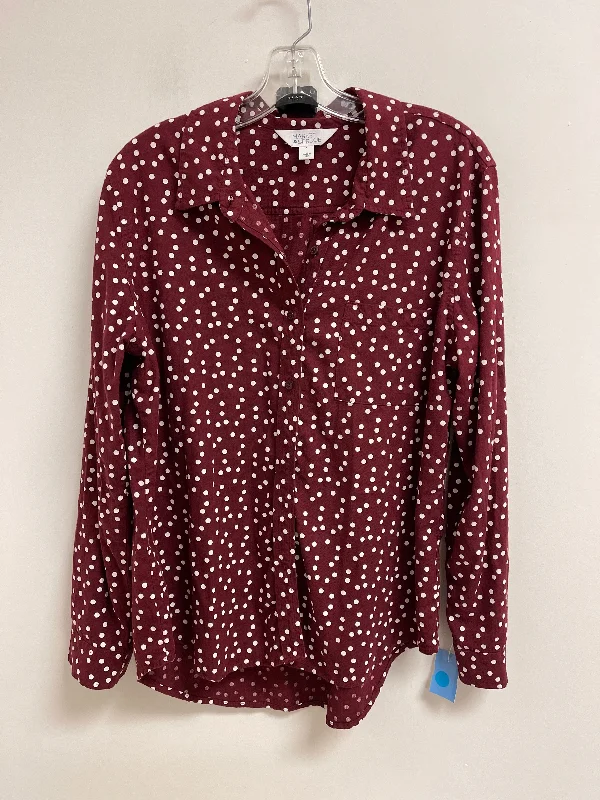 Top Long Sleeve By Market & Spruce In Red, Size: L