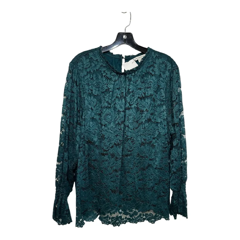 Top Long Sleeve By Zac And Rachel In Aqua, Size: 2x