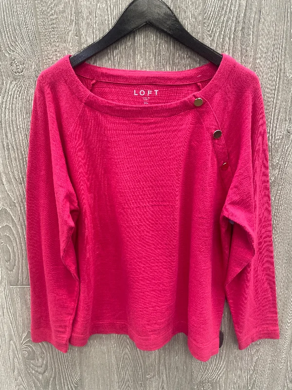 Top Long Sleeve By Loft In Pink, Size: Xl