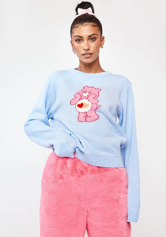 X Care Bears Love A Lot Bear Crop Sweater