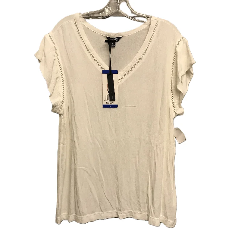 Cream Top Sleeveless By Buffalo David Bitton, Size: L