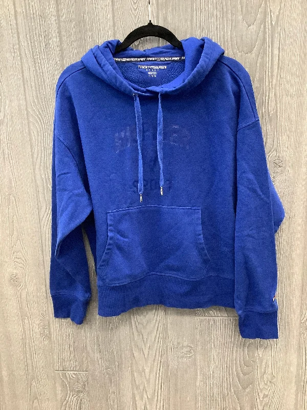 Sweatshirt Hoodie By Tommy Hilfiger In Blue, Size: L