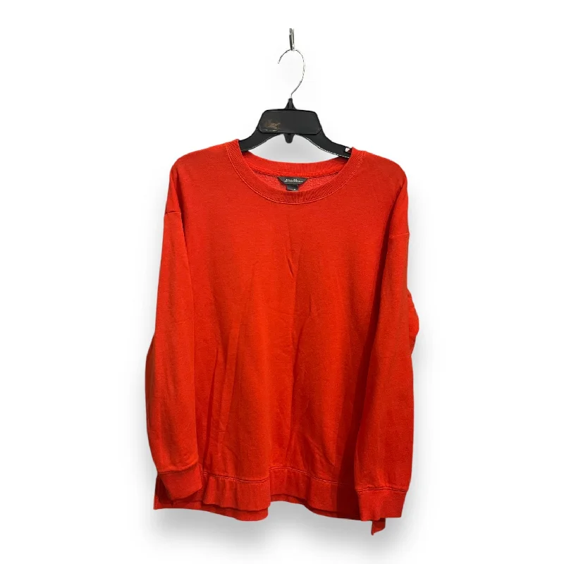 Sweatshirt Crewneck By Eddie Bauer In Orange, Size: L