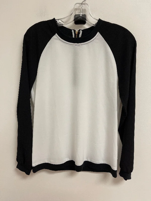 Top Long Sleeve By Apt 9 In Black & White, Size: Xs