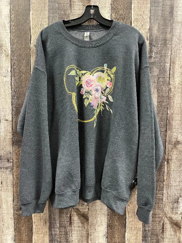 Sweatshirt Crewneck By Gildan In Grey, Size: Xl