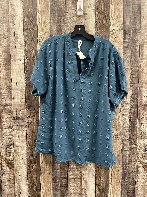 Top Short Sleeve By Cme In Blue, Size: Xxs