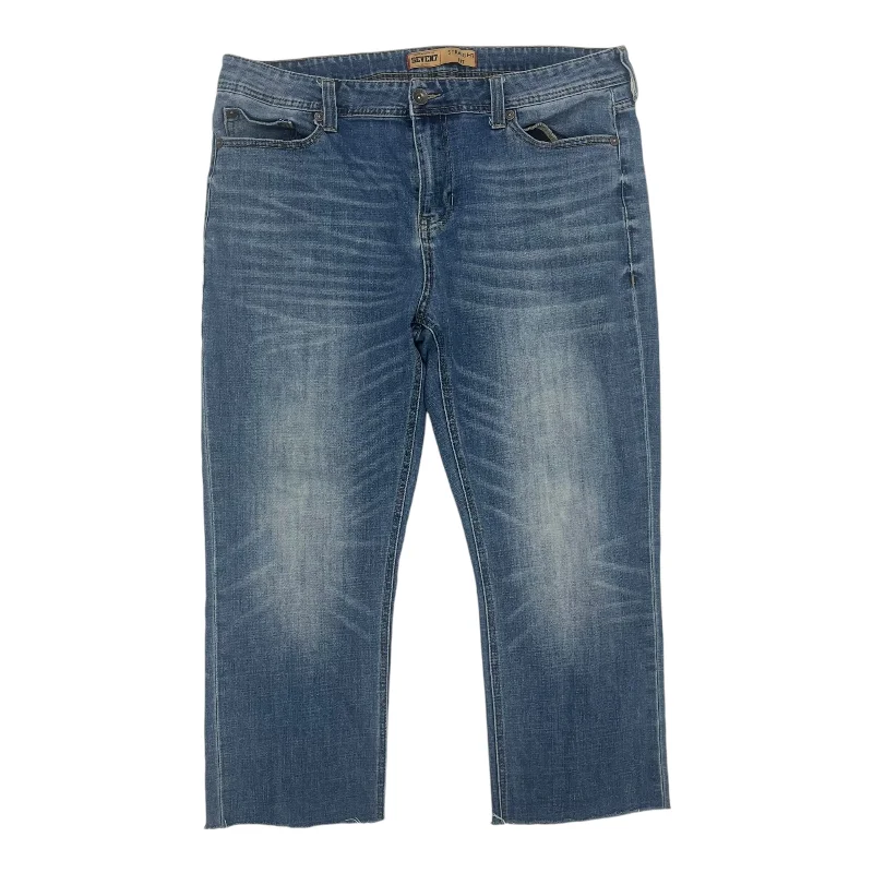 Jeans Straight By Seven 7 In Blue Denim, Size:14