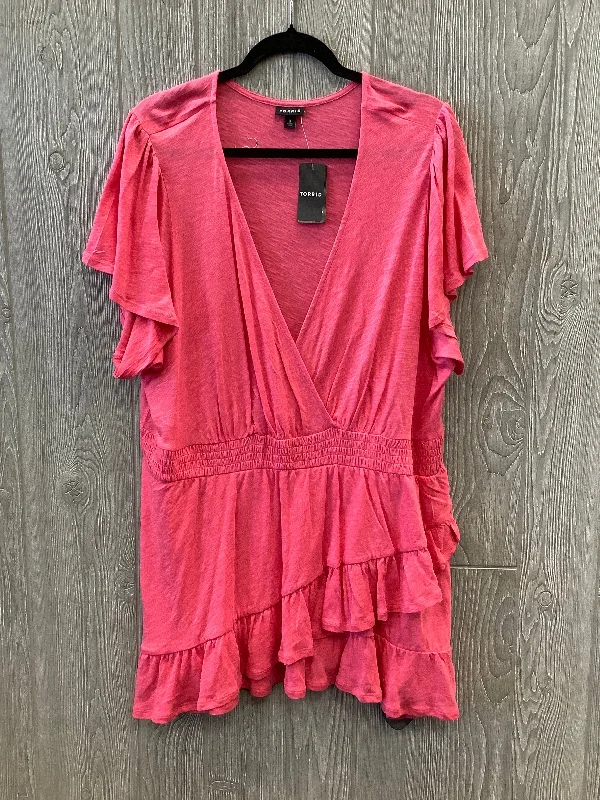 Top Short Sleeve By Torrid In Pink, Size: 3x