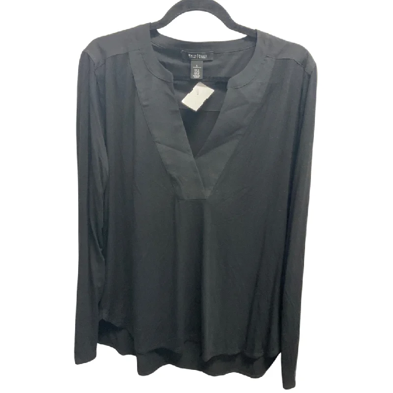 Top Long Sleeve Basic By White House Black Market In Black, Size: L