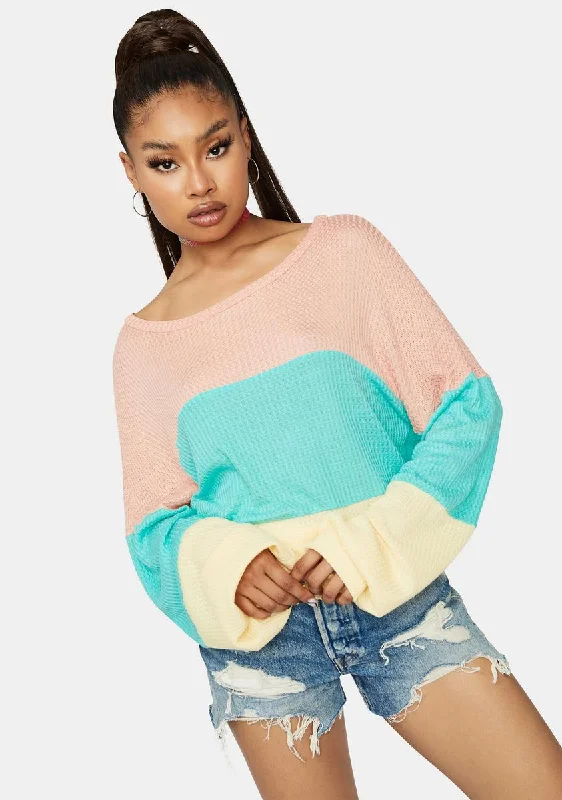 She's Independent Colorblock Sweater