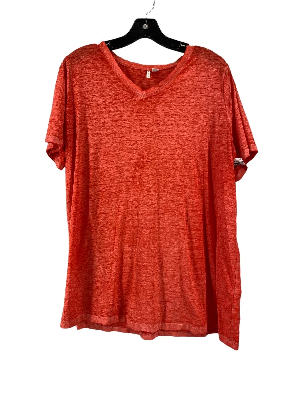 Top Short Sleeve By Cato In Orange, Size: 2x