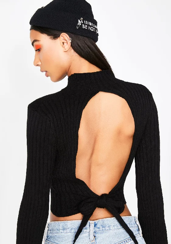 Dark Signed N' Delivered Open Back Sweater