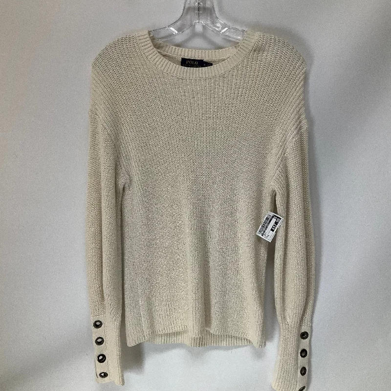 Top Long Sleeve By Polo Ralph Lauren In Ivory, Size: M