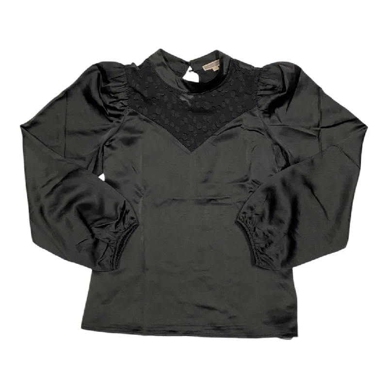 Top Long Sleeve By Pleione In Black, Size: M