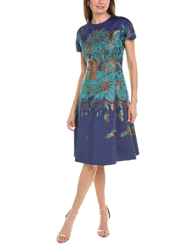 Teri Jon by Rickie Freeman Brocade A-Line Dress