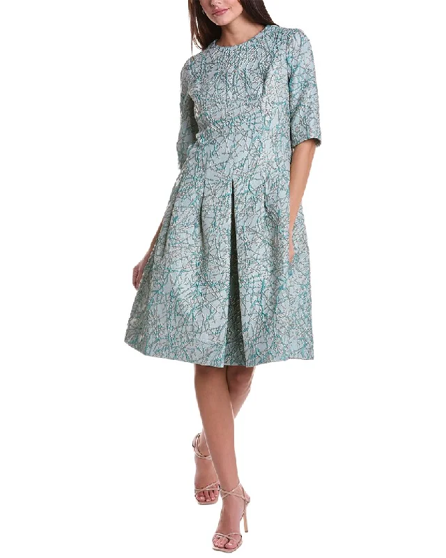 Teri Jon by Rickie Freeman Jacquard A-Line Dress