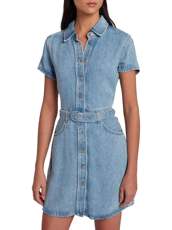 Womens Collared Short Shirtdress