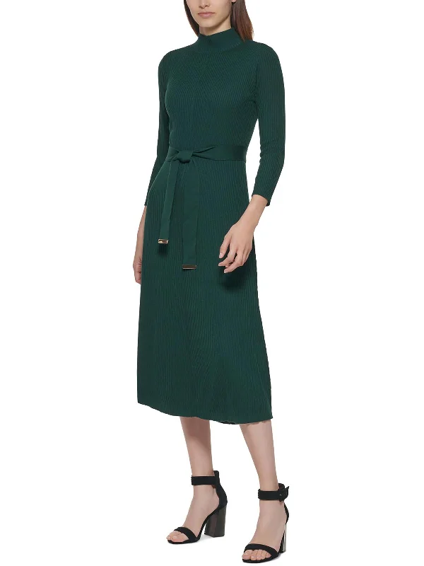 Womens Ribbed Tea Sweaterdress