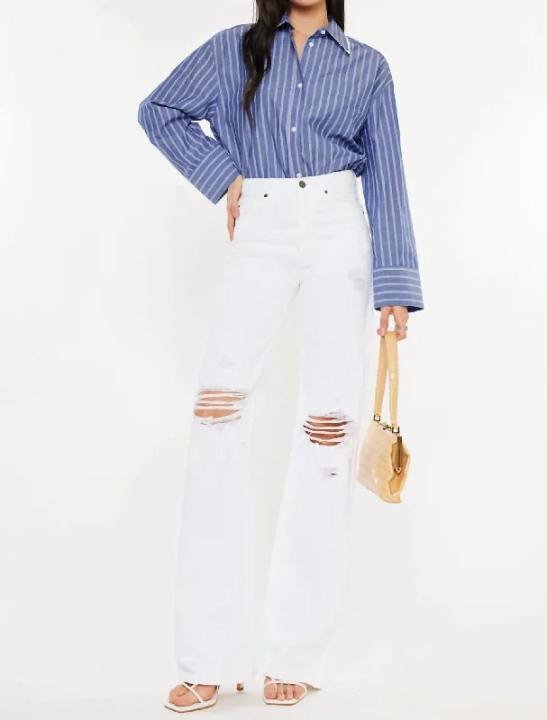 Montana Ultra High Rise 90's Flare Jeans In White