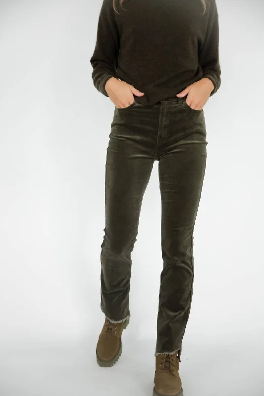 Stretch Corduroy With Flare Pants In Spruce