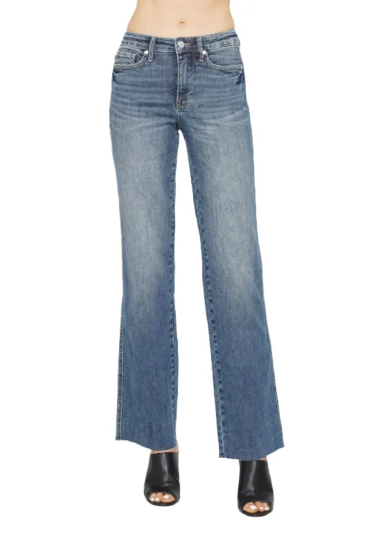 Tummy Control Straight Jeans In Medium Wash