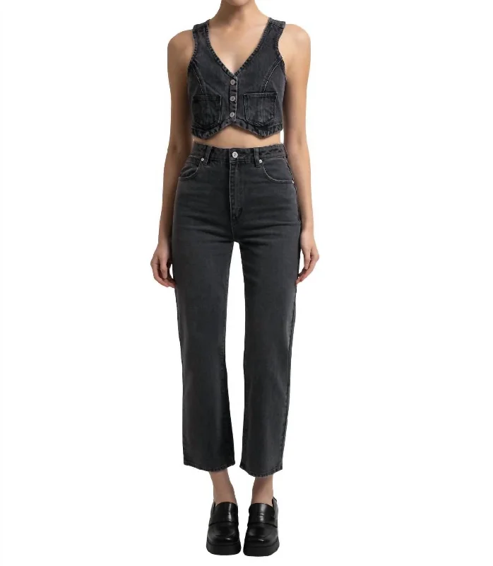 Venice Straight Bobbi Jeans In Washed Black