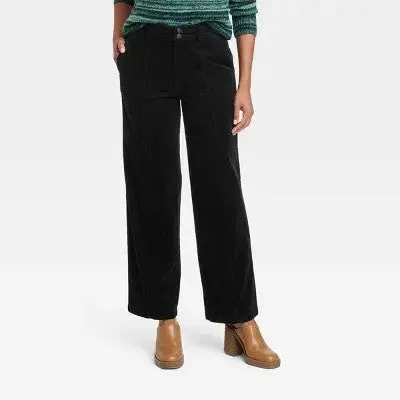 Knox Rose Womens Plus High Rise Casual Fit Full Corduroy Pants Midweight